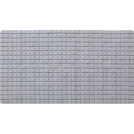 Rutschfeste Duschmatte 38x71 cm, Badematte mit Saugnapf-Ablaufloch, geeignet zum Baden und Duschen, lange Anti-Schimmel-Matte, grau (1/5)