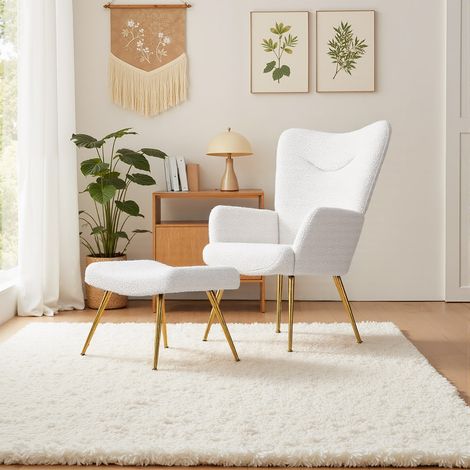 Accent Chair with Footstool Set (1/3)