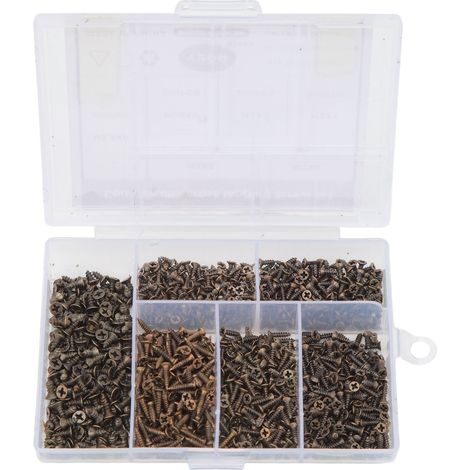 Ensemble de 1200 petites vis M2 et M2,5, vis à bois à tête fraisée Phillips, vis autotaraudeuses, kit de vis miniatures multifonctionnel pour le bricolage (1/5)