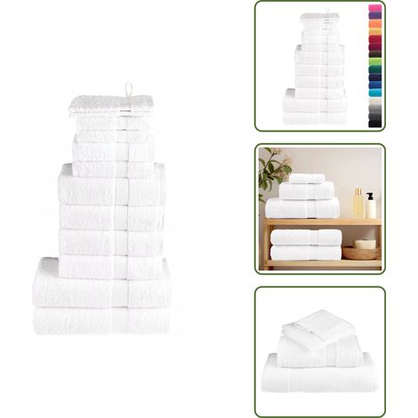 12 tlg. Premium-Handtuch-Set SOLUND Weiß 600 g/m² - Baumwolle - Handtücher - Badtextilien - Waschen - Duschtuch (1/5)