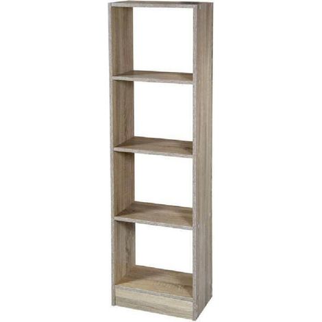 Kaela - Mobile Libreria Gaia Scaffale 4 Ripiani In Legno Color Rovere 40x24x137cm 769665 - (1/3)