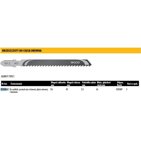 Hojas de sierra HCS para madera DeWalt DT2048-QZ