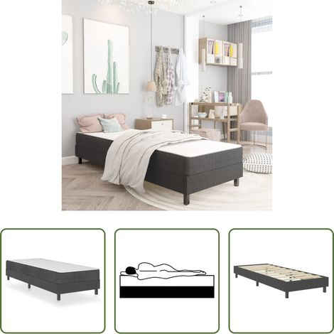 Matratze -  Boxspringbett Dunkelgrau Stoff 100x200 cm (1/5)