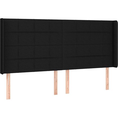 Maison Exclusive - Testiera ad Orecchio Nera 203x16x118/128 cm in Tessuto