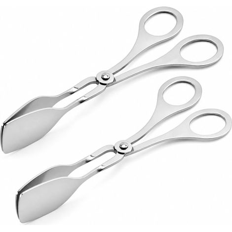 Pince Alimentaire, Pince Cuisine Inox en Acier Inoxydable - Pinces de Service avec Poignées en Ciseaux pour Buffet, Salade, Pain, Gâteau (1/5)
