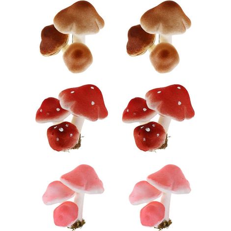 Lot de 6 faux champignons en mousse, accessoires de scène pour simuler une mise en scène, couleurs assorties (1/5)