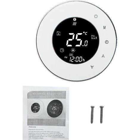 Smart WiFi thermostat for gas boilers, wall-mounted heating controller, touch operation, supports remote programming via an app. (1/5)