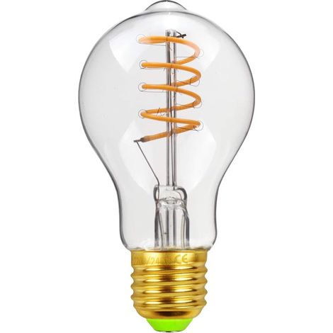 Ampoule LED style vintage A60 220 et E27 à filament en spirale 240 V 4 W Transparent (1/4)