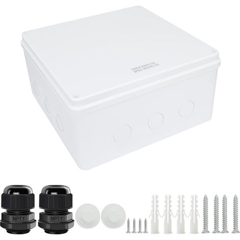 Boîte de distribution électrique en plastique ABS - Étanche IP65 - Noir - Dimensions extérieures : 160 x 160 x 90 mm (1 pièce) (1/5)