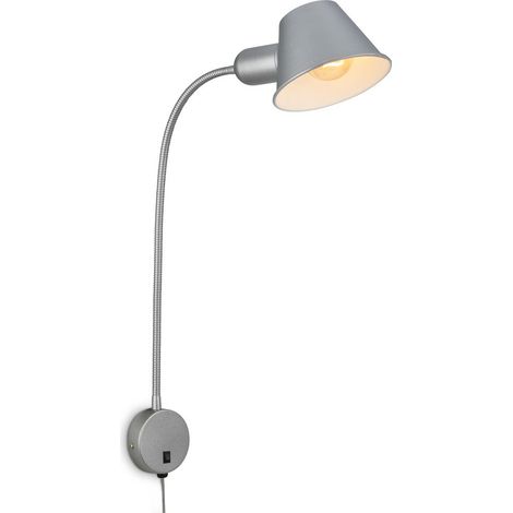 Bettleuchte Bettlampe schwenkbar Leselampe 1xE27 10W chrom Schlafzimmer Briloner
