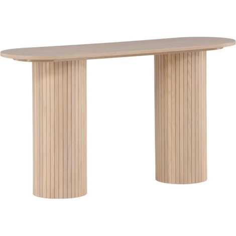 Console Design Nervuré "Bianca" 130cm Naturel (1/5)