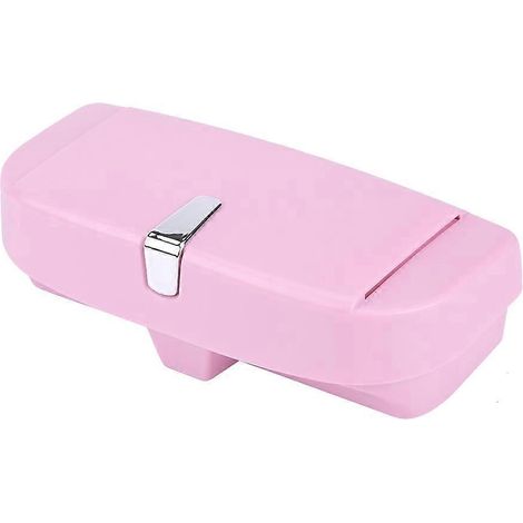 Étui de rangement universel pour lunettes de soleil de voiture, avec clip et boîte de rangement (rose) (1/4)