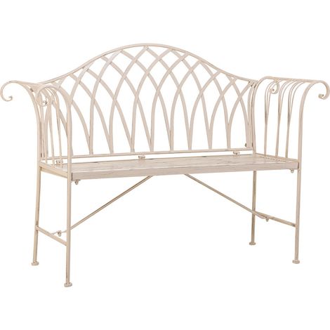 Banco de forja blanco 110x50x88