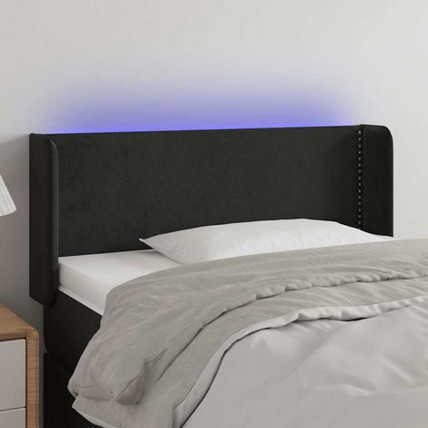vidaXL Cabecero con LED de terciopelo negro 103x16x78/88 cm (1/5)
