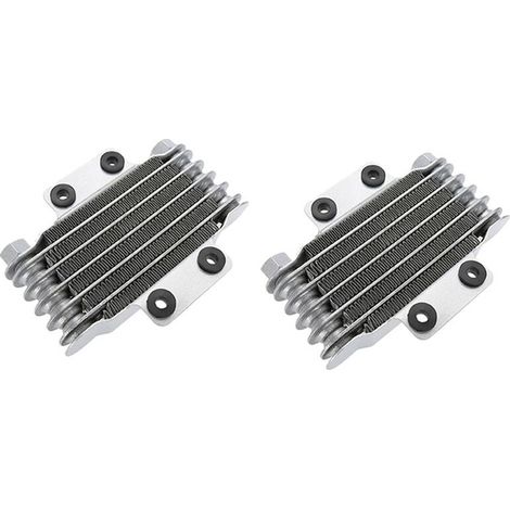 Adatto per due radiatori di raffreddamento dell'olio motore per motociclette, 85 ml, alluminio argento, tipo universale, adatto per motociclette da 100cc a 250cc, SUV, ATV.