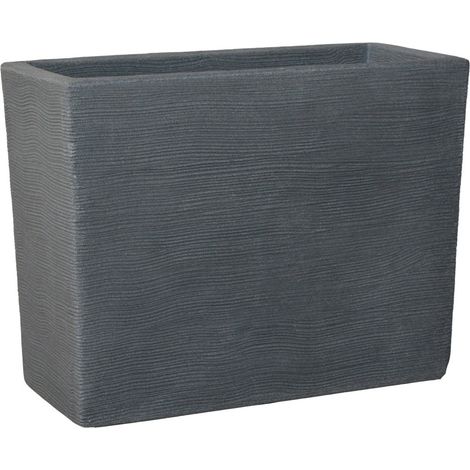 Jardinière High Rigata Shabby Vasar h 61 cm résine - Couleur : Gris Fonte - Colore: Bianco Perla (1/2)