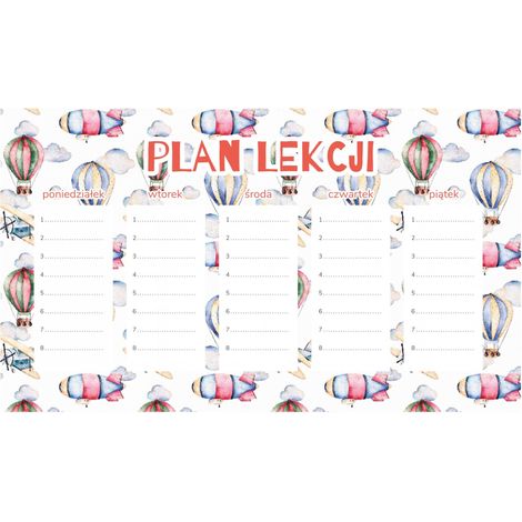 Magnetischer Unterrichtsplan Ballons Luftschiffe und Flugzeuge 30x17,5CM