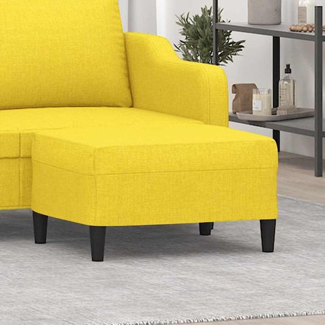 Repose-Pieds pour Salon ou Chambre - Tabouret Pouf Jaune clair 70x55x41 cm Tissu BV567742 - BonneVie (1/5)