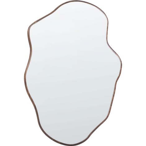 Espejo de pared de estilo escandinavo con marco de madera de paulownia decorativo marrón claro Menville (1/5)