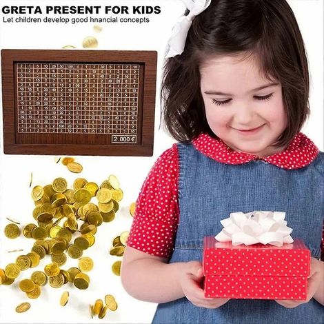 Tirelire Rétro avec Compteur de Pièces, Coffre à Monnaie 5000, Boîte d'Épargne en Métal pour Pièces et Billets, Cadeau Idéal pour Enfants et Adultes, Compteuse de Pièces Intégrée (1/5)
