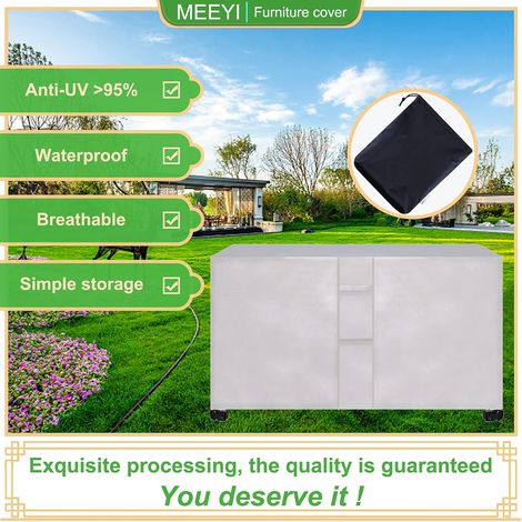 Housse Salon De Jardin Avec Grilles d’Aération 60 x 60 x 60 cm De Protection Pour Table Chaise Meubles Bâche (1/5)