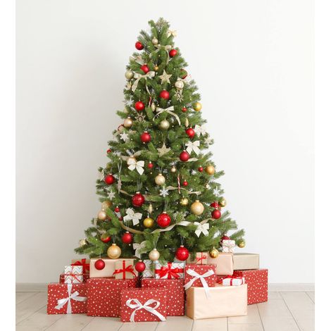 Dmora - Árbol de Navidad Trento, árbol artificial extra grueso, árbol de efecto real en PVC, 850 ramas, altura 150 cm, con embalaje reforzado (1/5)