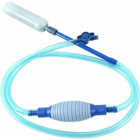 Nettoyeur d'aquarium, pompe à siphon de 2,3 m pour le changement d'eau et le nettoyage du gravier, avec débit réglable et système de raccord rapide pour le filtre à sable/gravier. (1/5)