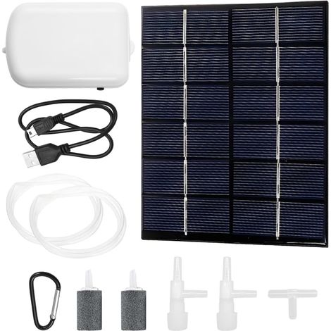 Solar Water Heater, Pond Aerator Backup Aquarium Oxygen Aerator Solar Pond with Air Pump Fish for Water Pump