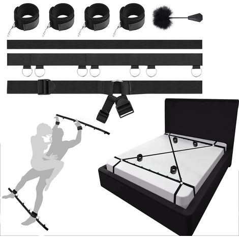 Kit Noir Flexible Matériau Nylon Réglable Matelas (Cross-fixed anti-slip) (1/4)