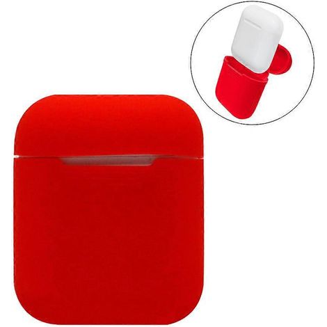 Silikon-Schutzhülle mit Ladefunktion für AirPods True Wireless Kopfhörer (Rot)-Red (1/3)