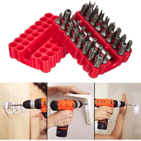 Juego de 33 puntas de seguridad hexagonales Torx CRV6150 con soporte magnético y estuche de almacenamiento. (1/5)