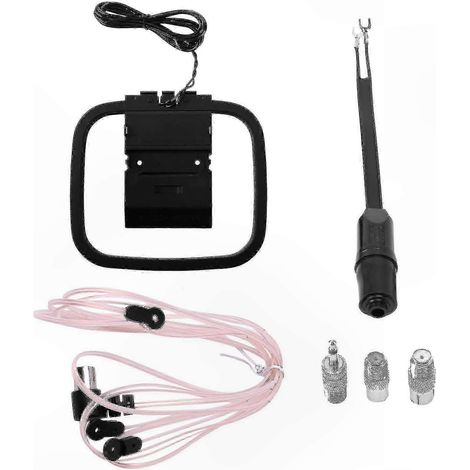 Kit d'antenne FM pour récepteur stéréo d'intérieur, antenne radio universelle 75 ohms/300 ohms pour dispositif d'amélioration de la réception du signal AM/FM (1/5)