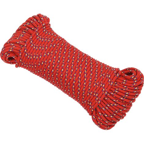 Corde polyvalente tressée - polypropylène - Ø 5 mm - 250 m - rouge