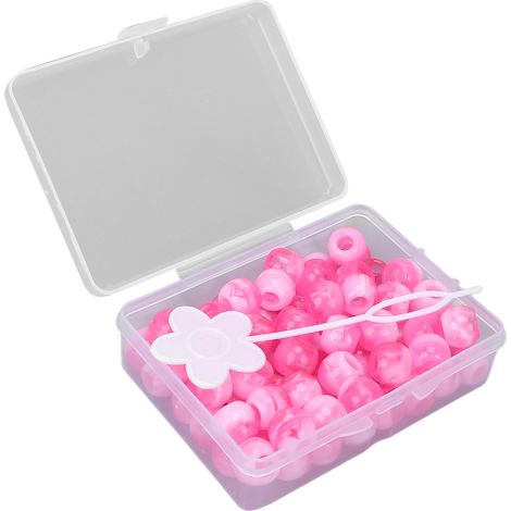 74 perles pour tresses et dreadlocks, accessoires de coiffure DIY (rouge) (1/5)