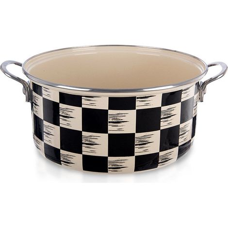 Emaillierter Topf, Schachbrettmuster, 26 cm, 5 l (1/5)
