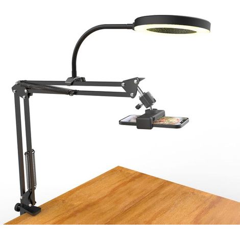 Soporte para cámara aérea con aro de luz, soporte flexible y ajustable para teléfono móvil. (1/4)