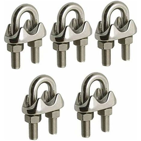 10 Pcs Serre câble à étrier en InoXA4 pour câble acier/inox de 6 mm (6mm). Sunflower
