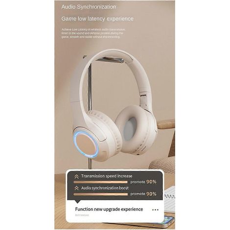 LED-Kopfhörer, Bluetooth-Headset, kabellos, unterstützt TF-Karte, tragbar-B-- (1/5)