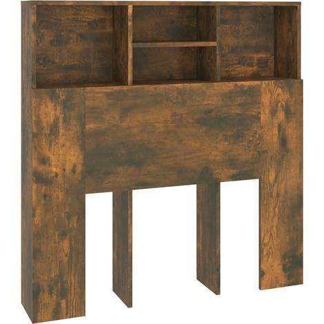 Armario cabecero roble ahumado 100x19x103,5 cm vidaXL (1/6)