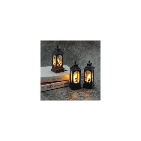 3-Piece Halloween LED Candle Lantern Set, Decorative Halloween LED Oil Lamp, Pumpkin Hand Ghost Castle Halloween Hanging Plastic Outdoor Lantern for Party Decor (1/5)