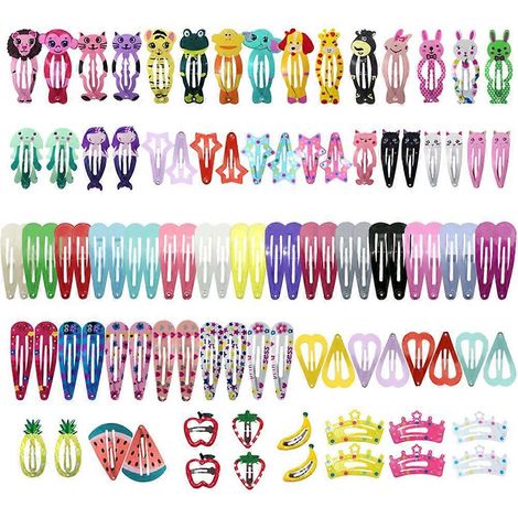 100 Stück Baby-Haarspangen, Baby-Haarclips, Baby-Haarnadeln, Haarschmuck, Baby-Cartoon-Haarspangen-5X1.4CM (1/3)