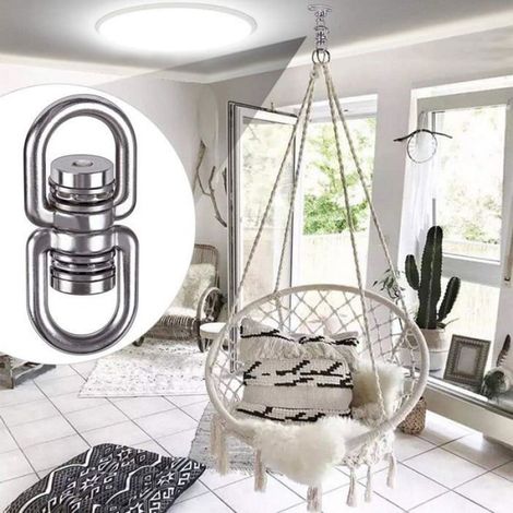 Anneau Pivotant - Acier Inoxydable SUS304 - Rotation 360° Sans Torsion - Charge Max 1200 lb - Pour Hamac Chaise Suspendue (1/5)