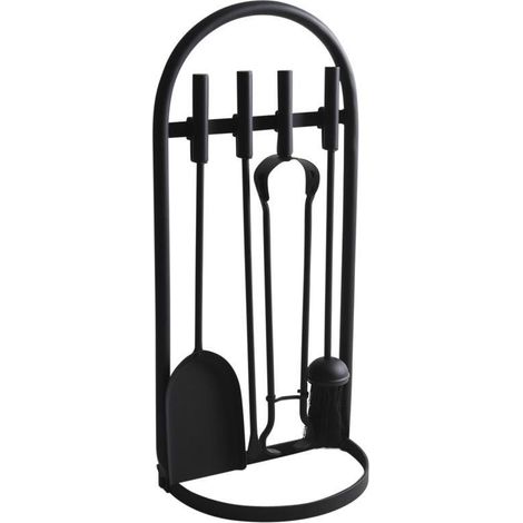 Valet de cheminée en métal noir (1/2)
