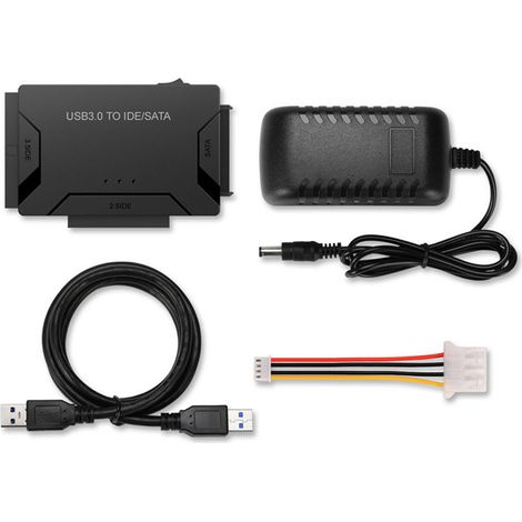 Adaptateur Disque Dur - USB 3.0 - Interface SATA + Double IDE 2.5" et 3.5" - Boîtier Blanc Protection - 1 Pièce