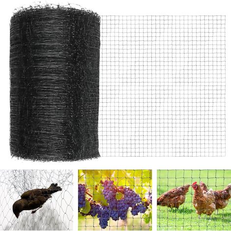 Filet de protection contre les oiseaux - 15 m x 15 m - Filet pour plantes - Pour enclos à volailles - Filet de jardin - Convient pour la protection des arbres fruitiers, balcons et légumes - Maille de (1/5)