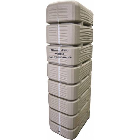 Récupérateur d'eau DUNE 320 Litres Grege avec niveau d'eau visible