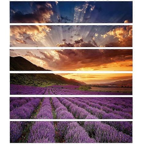 6er-Set Lavendel-Fliesenaufkleber für Boden, Treppe, Bad und Küche, wasserfeste Wandtattoos, selbstklebende Kunsttapete