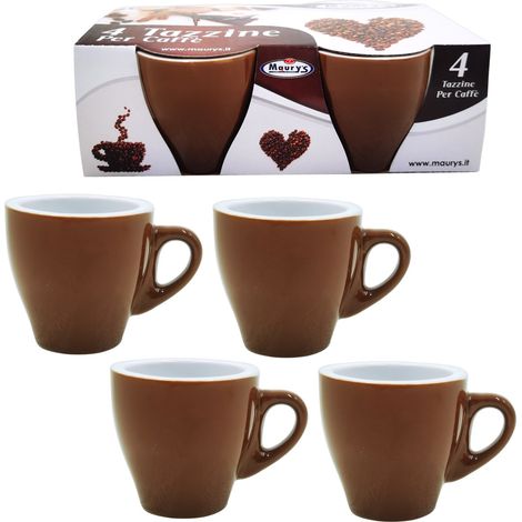 MAURY'S TAZZINE EXPRESS DA CAFFÈ IN SET DA 4 PEZZI IN COLORE MOKA