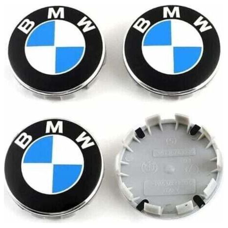 Lot de 4 Caches Moyeux 68mm pour BMW - Aluminium et Plastique ABS Installation Simple Améliore Esthétique Jantes d'Origine (1/5)