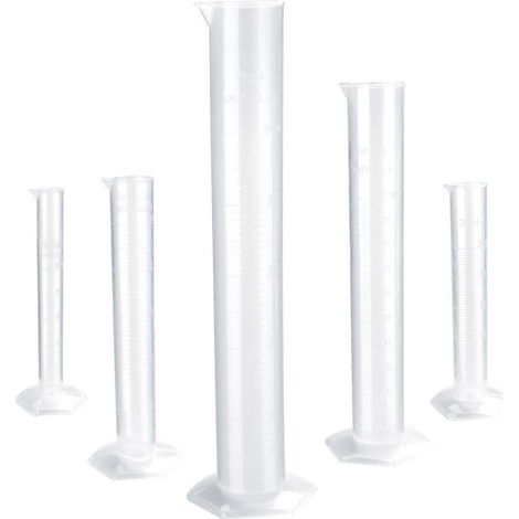 Stück transparente Messzylinder aus Kunststoff, graduierte Zylinder 10 ml / 25 ml / 50 ml / 100 ml / 250 ml (1/2)